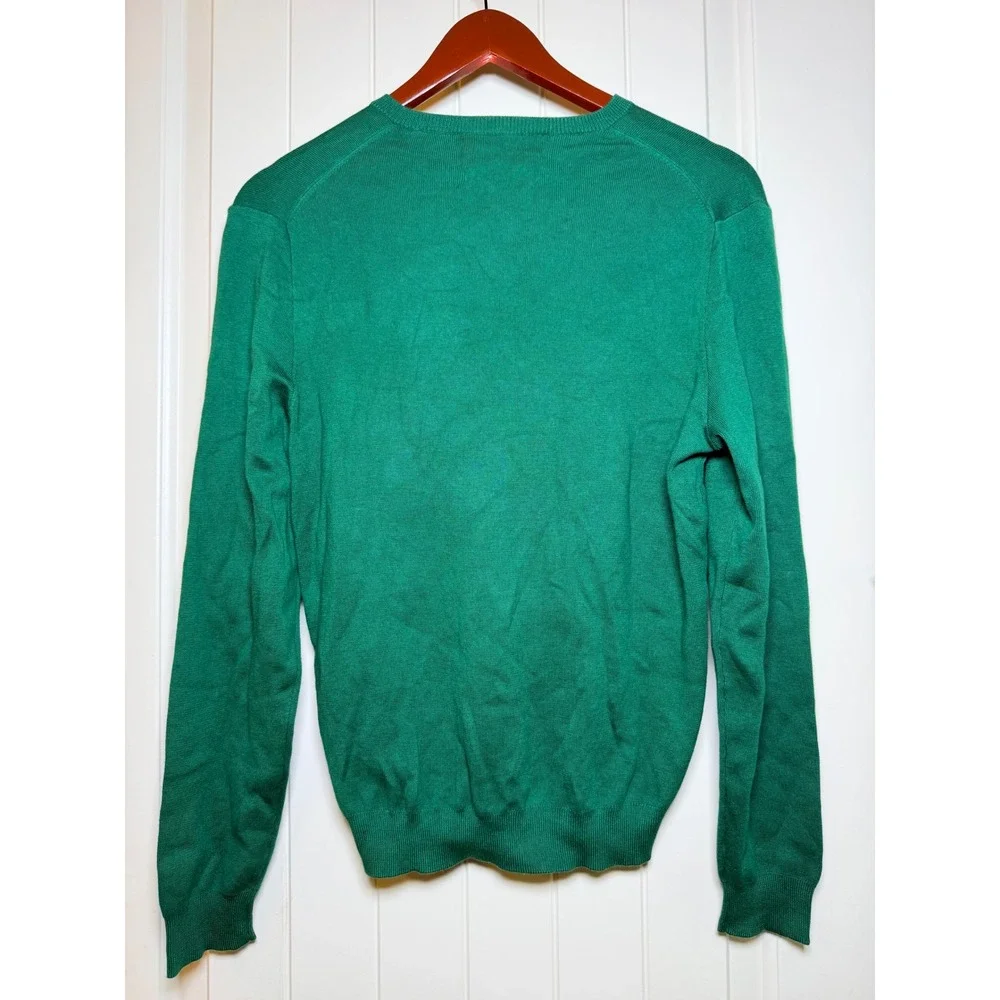 NWT Polo Ralph Lauren Mens Pima Cotton V-Neck Sweater Emerald Green Small